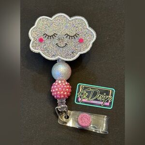 Badge reel with beads